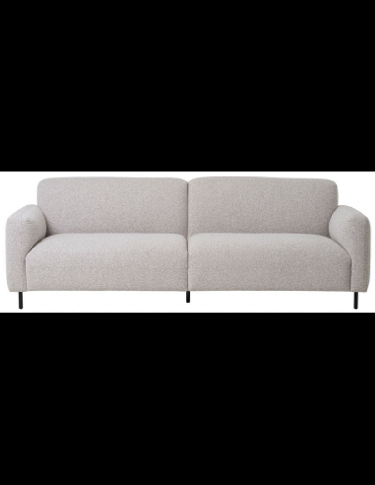 SALVA 3-personers sofa i bouclé 228 x 93 cm - Sort/Lysegrå