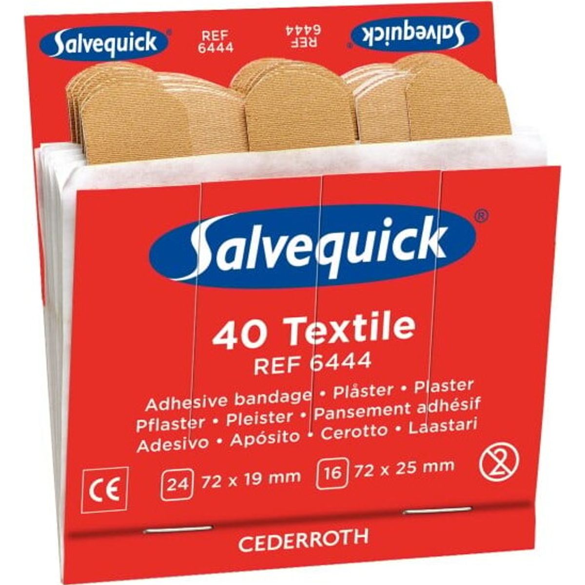 Salvequick - Textile Plaster - 2 Sizes - 40 Pcs