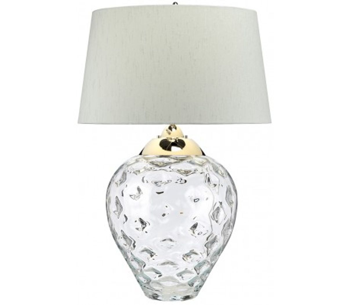 Samara Bordlampe i glas og tekstil H79 cm 1 x E27 + 1 x GU10 LED - Let røget/Chateau duck egg