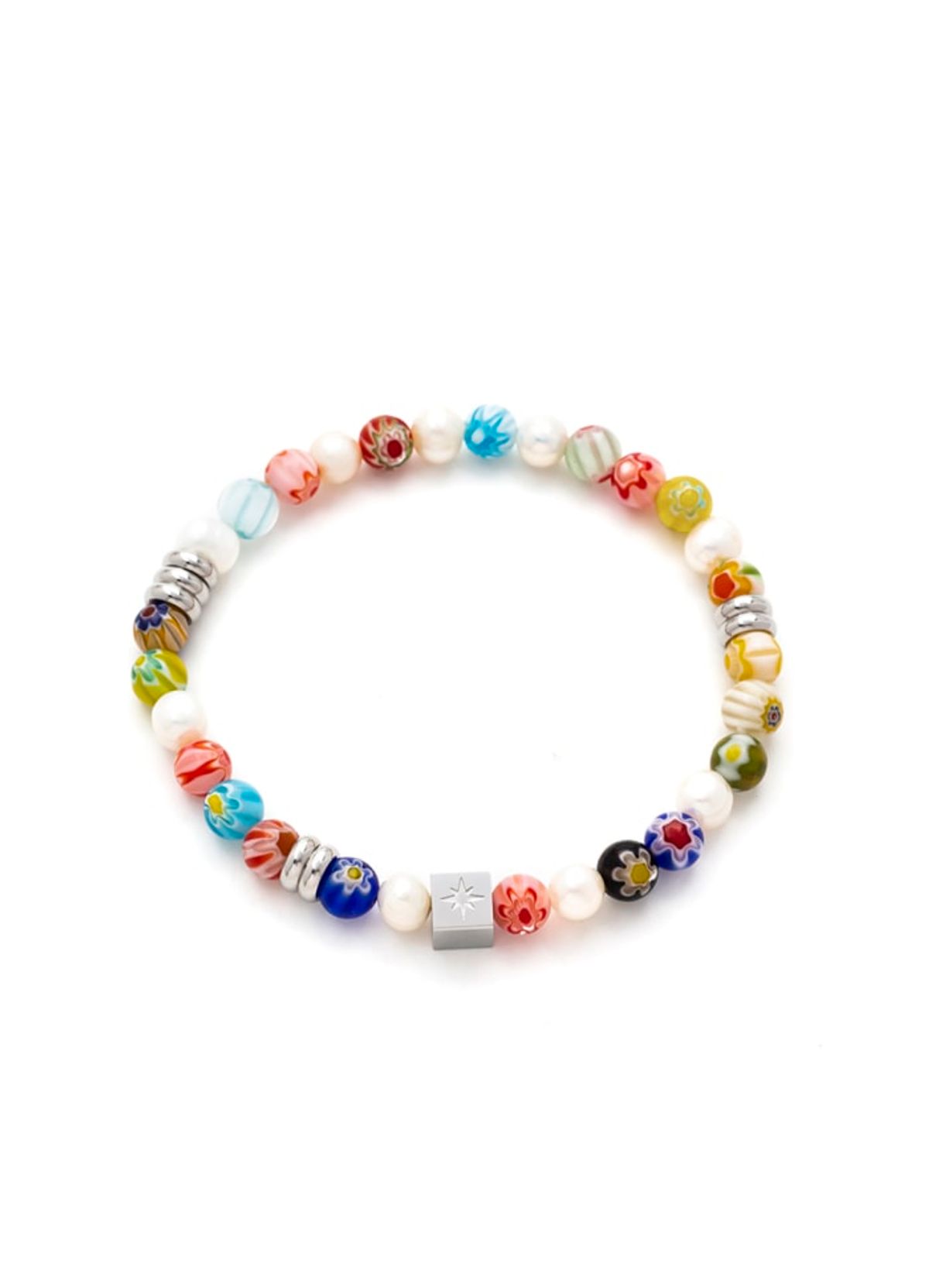 Samie Colorful Pearl Rustfri Stål Armbånd med Perler