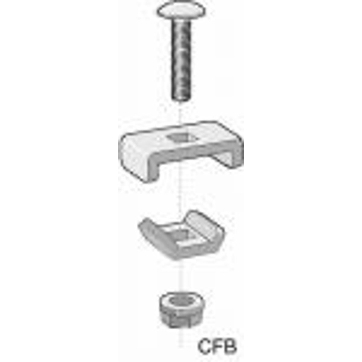 Samlebeslag CFB-RS rustfri til samling af gitterbakker