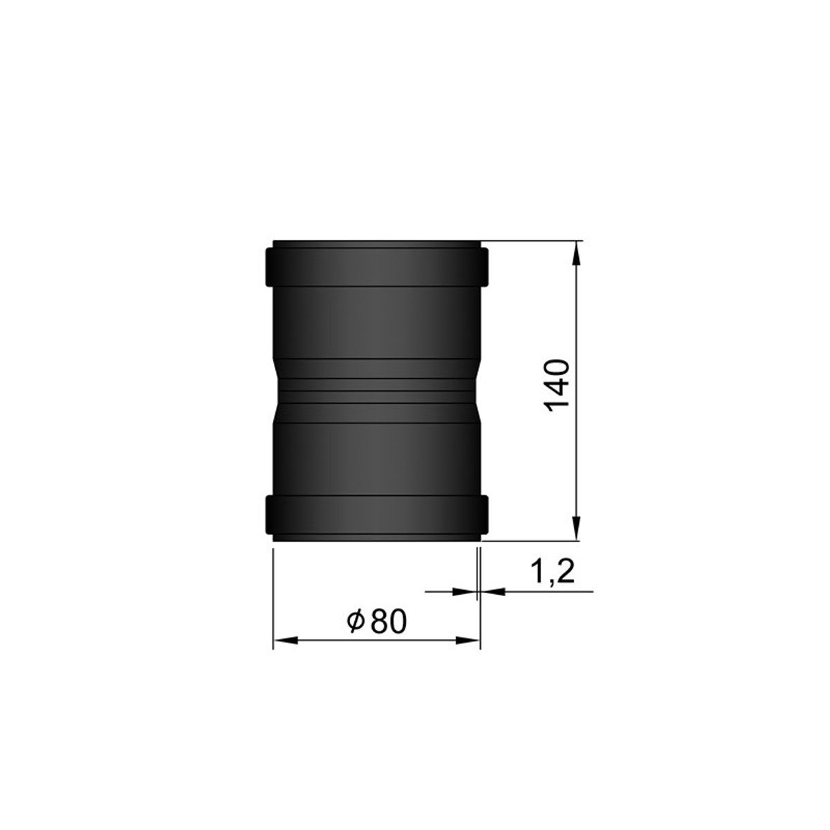 Samlemuffe hun/hun Ø80 mm