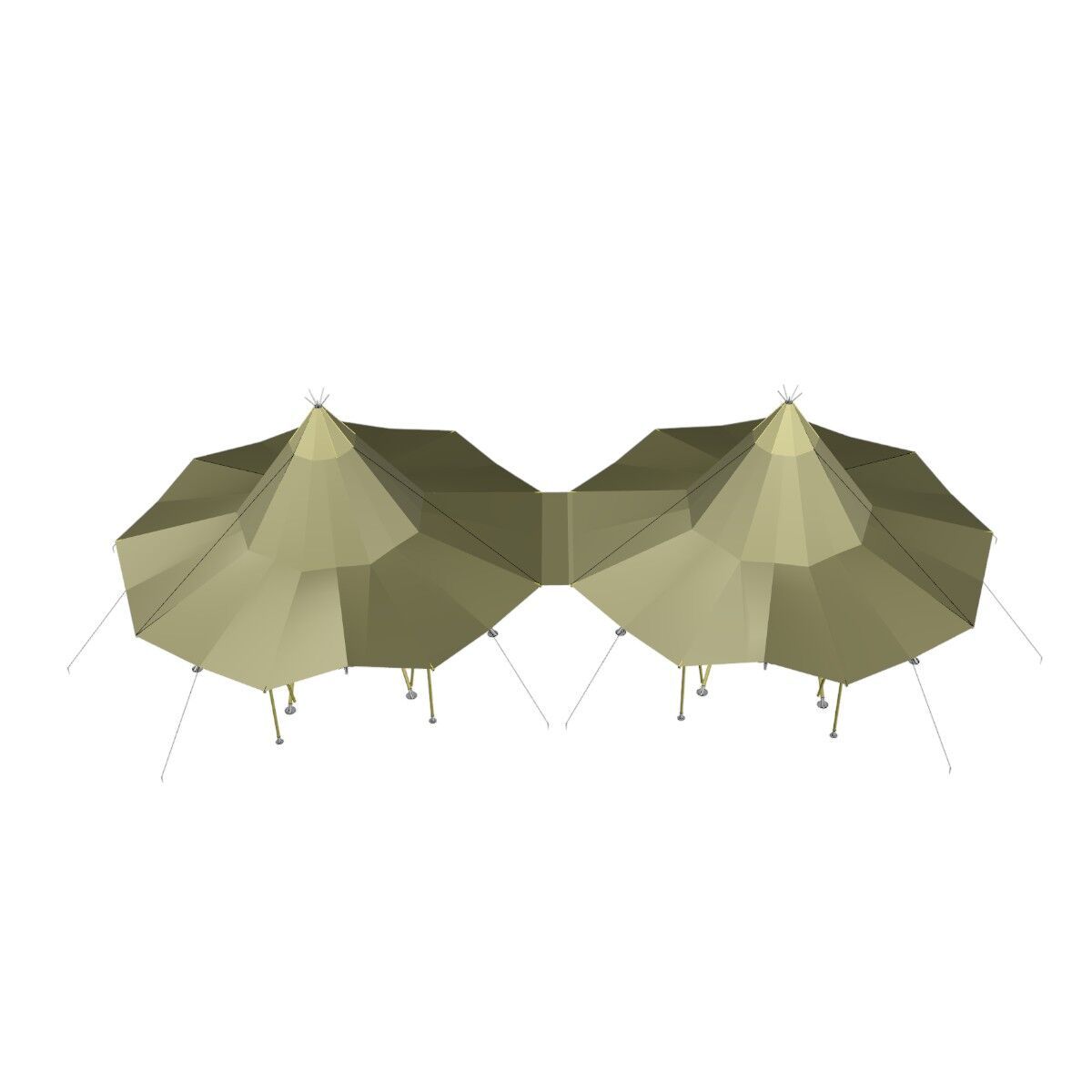 Samlestykke Teepee 10,5x10,5m PVC - Khaki