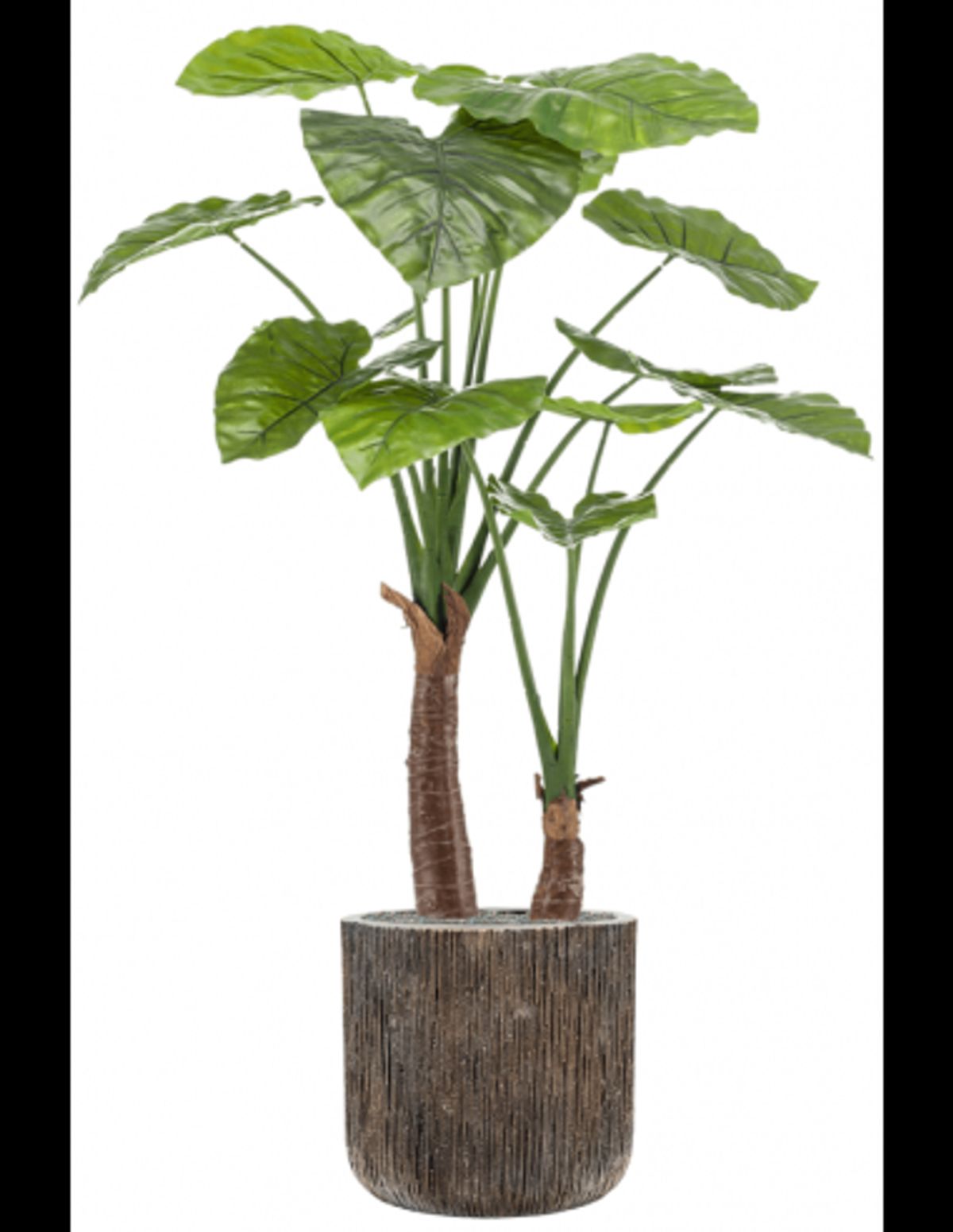 Sammenplantning med krukke og kunstig Alocasia plante H146 cm