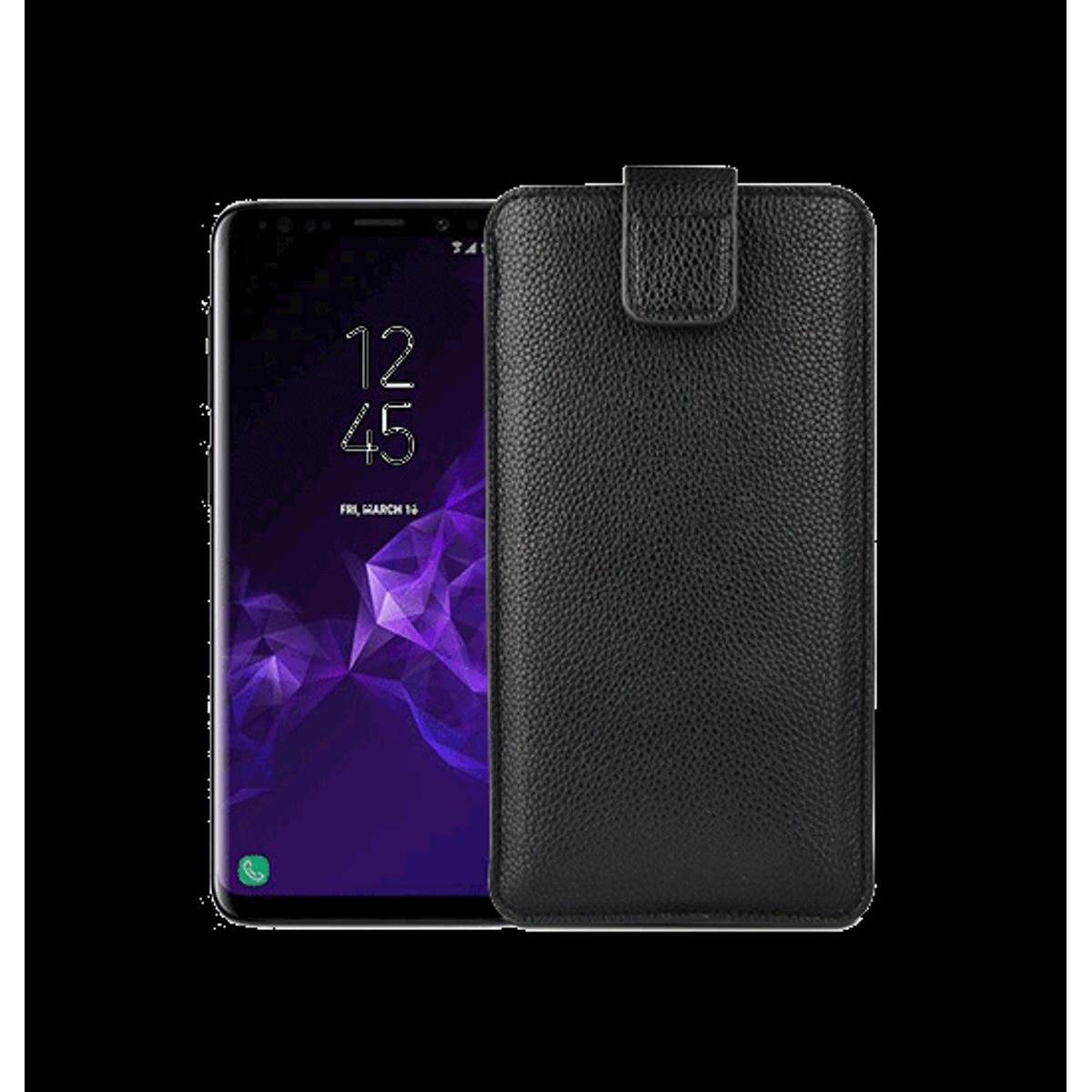 Samsung Galaxy S8+ (Plus) - Verona Læder Sleeve M. Lukning - Black Onyx