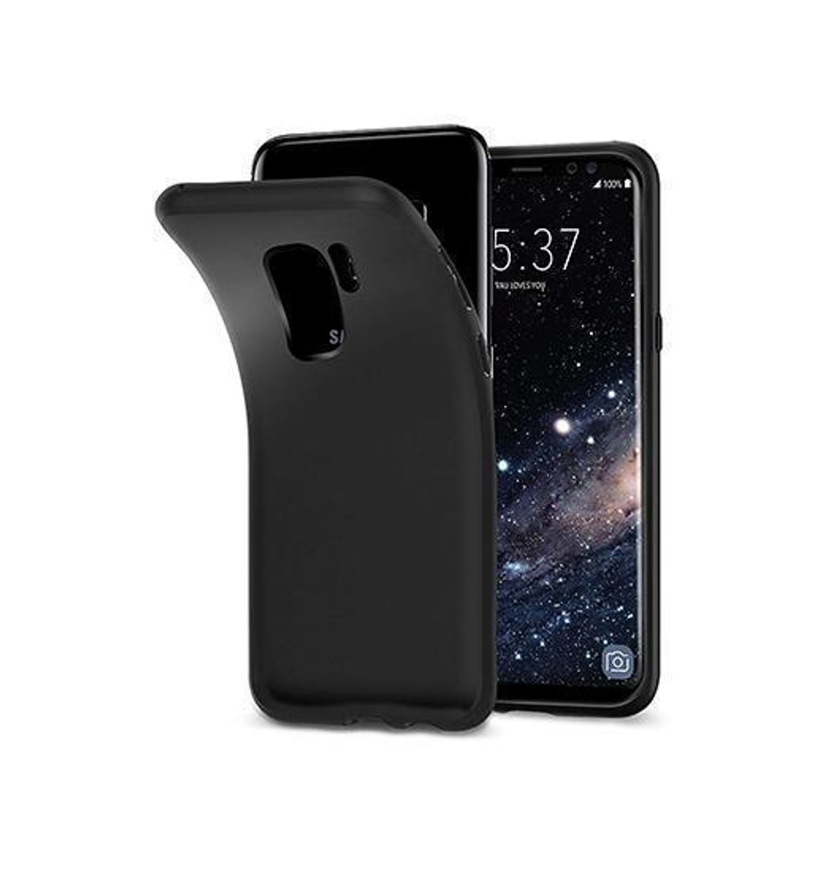 Samsung Galaxy S9+ (Plus) - Novo Frosted Matte Slim Silikone Cover - Sort