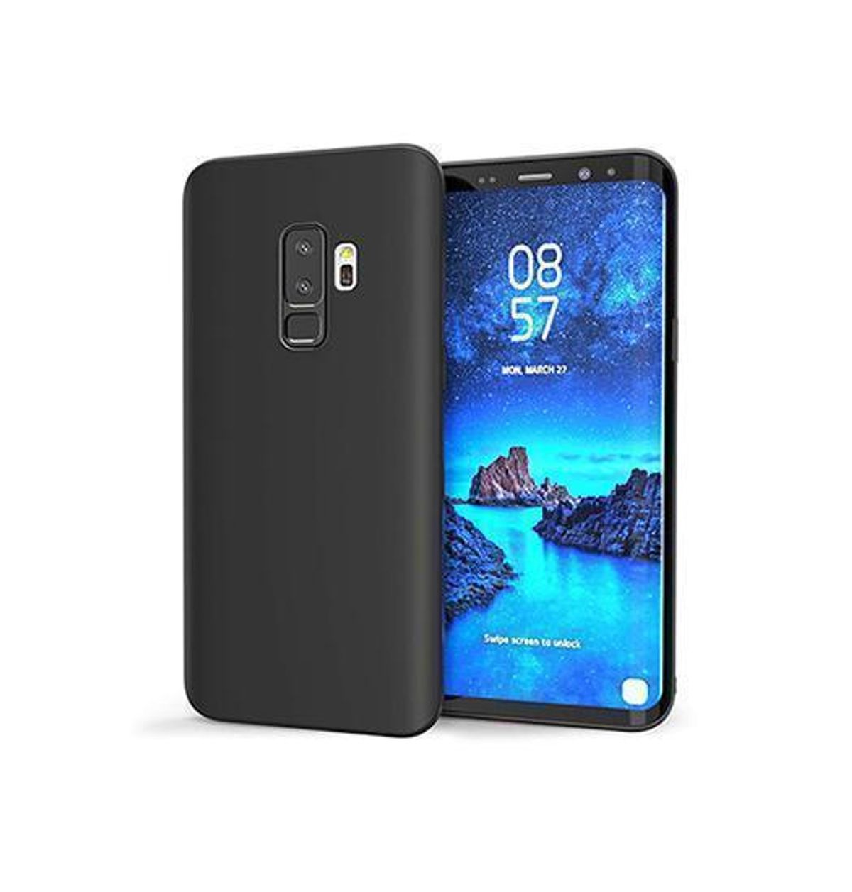 Samsung Galaxy S9+ (Plus) - Novo Frosted Matte Slim Silikone Cover - Sort