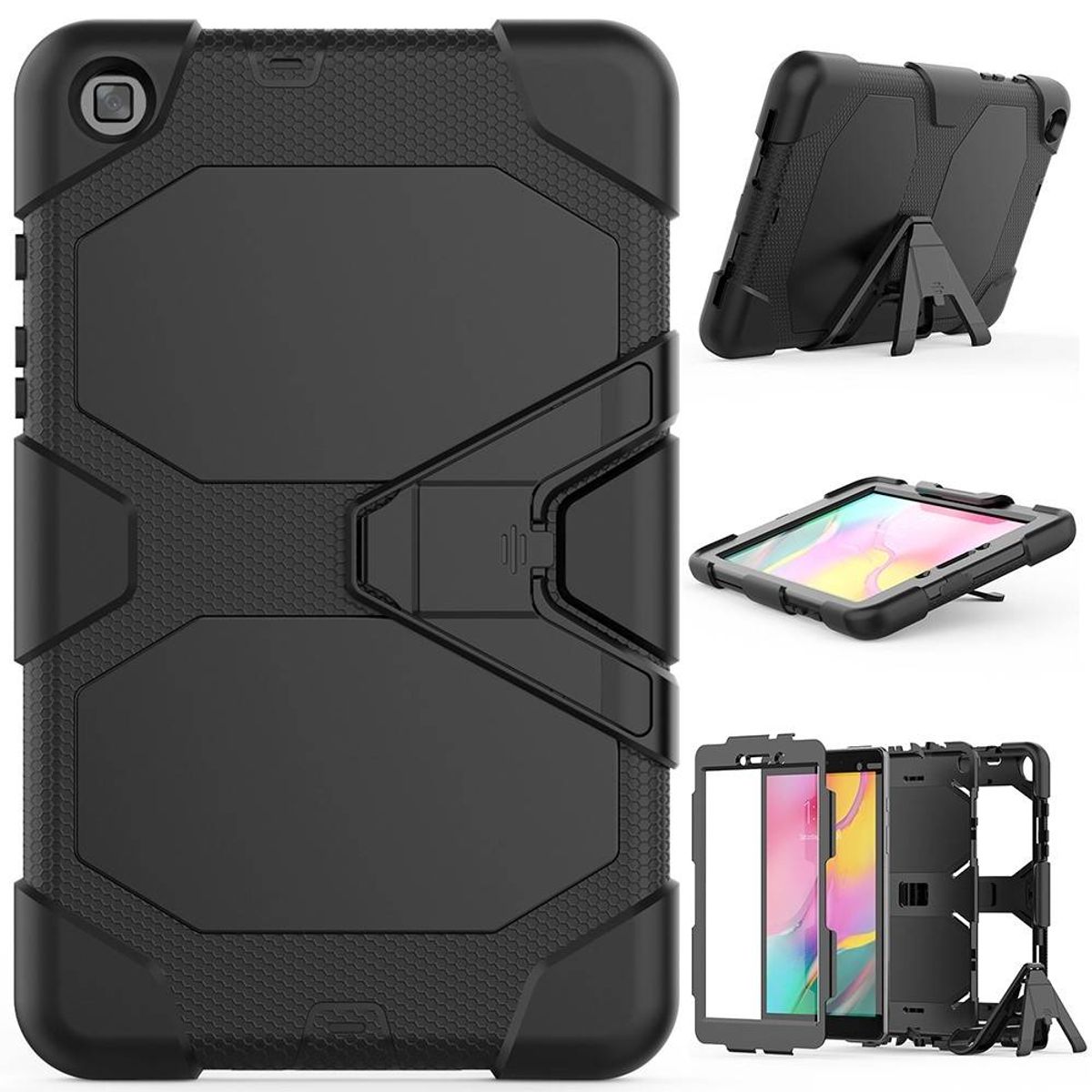 Samsung Galaxy Tab A 8.0 (2019) - Shockproof Hybrid cover m/Kickstand - Sort