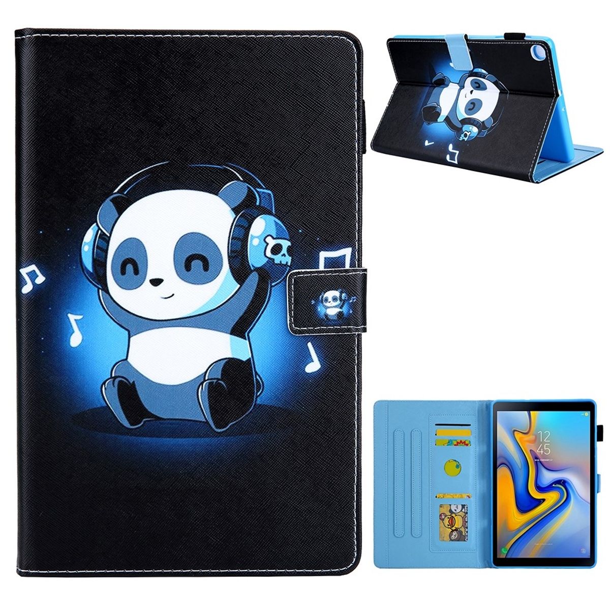 Samsung Galaxy Tab A7 10.4 (2020) - Læder cover / taske i printet design - Panda