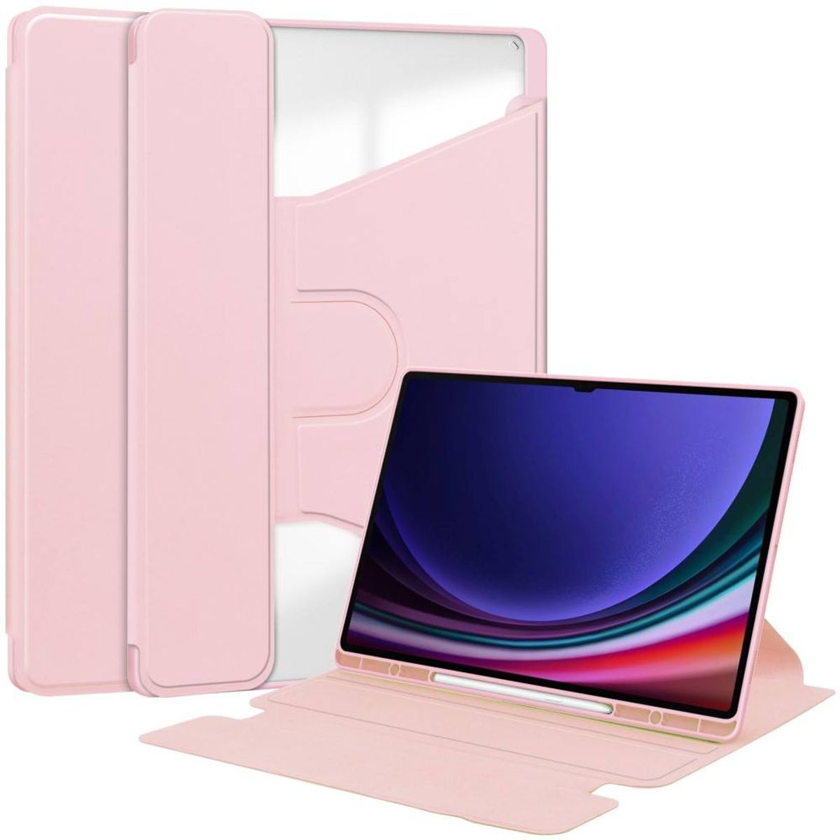 Samsung Galaxy Tab S10 Ultra - Læder cover 360 grader roterbar - Pink