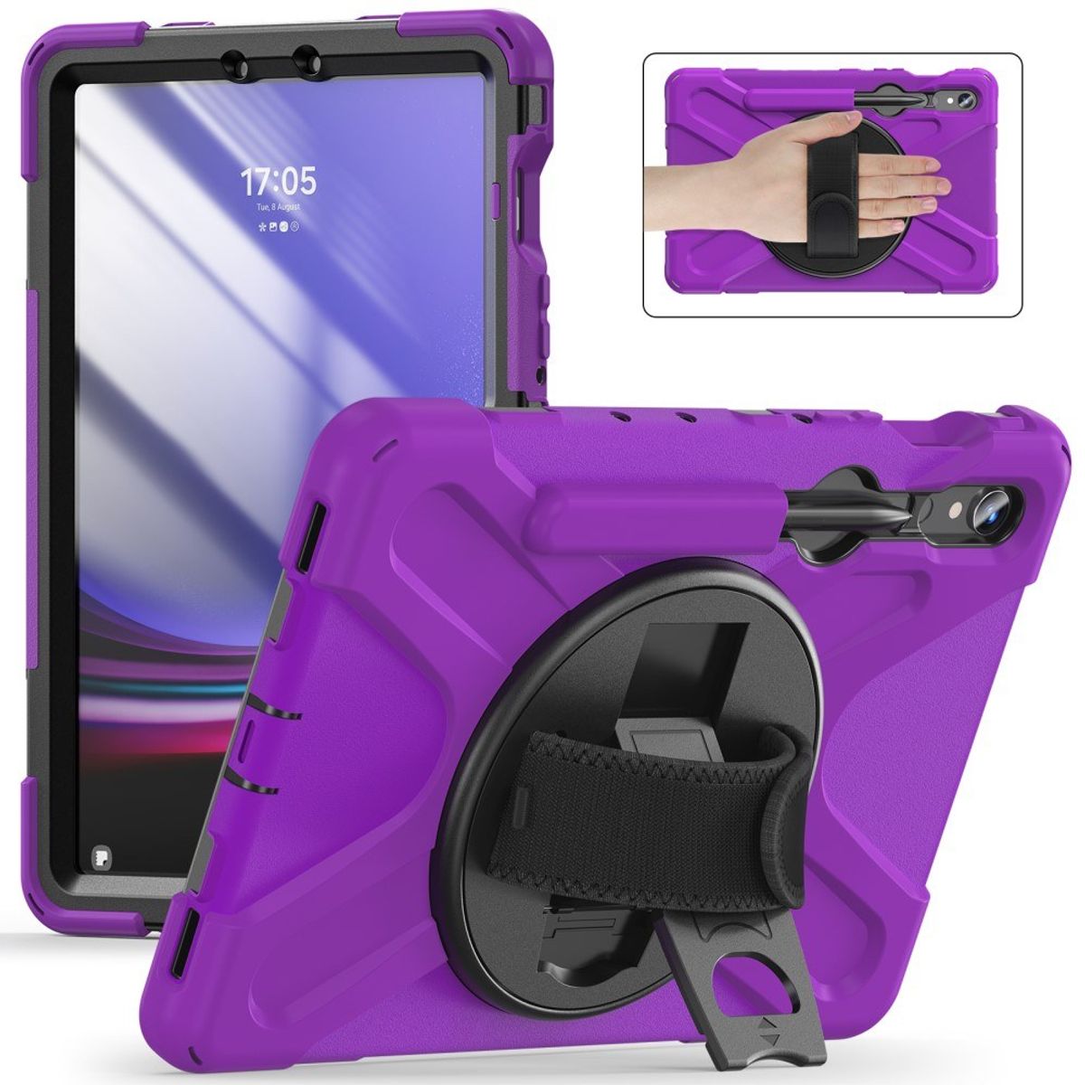 Samsung Galaxy Tab S9 - Armor Hybrid cover - 360 grader roterbar - Lilla