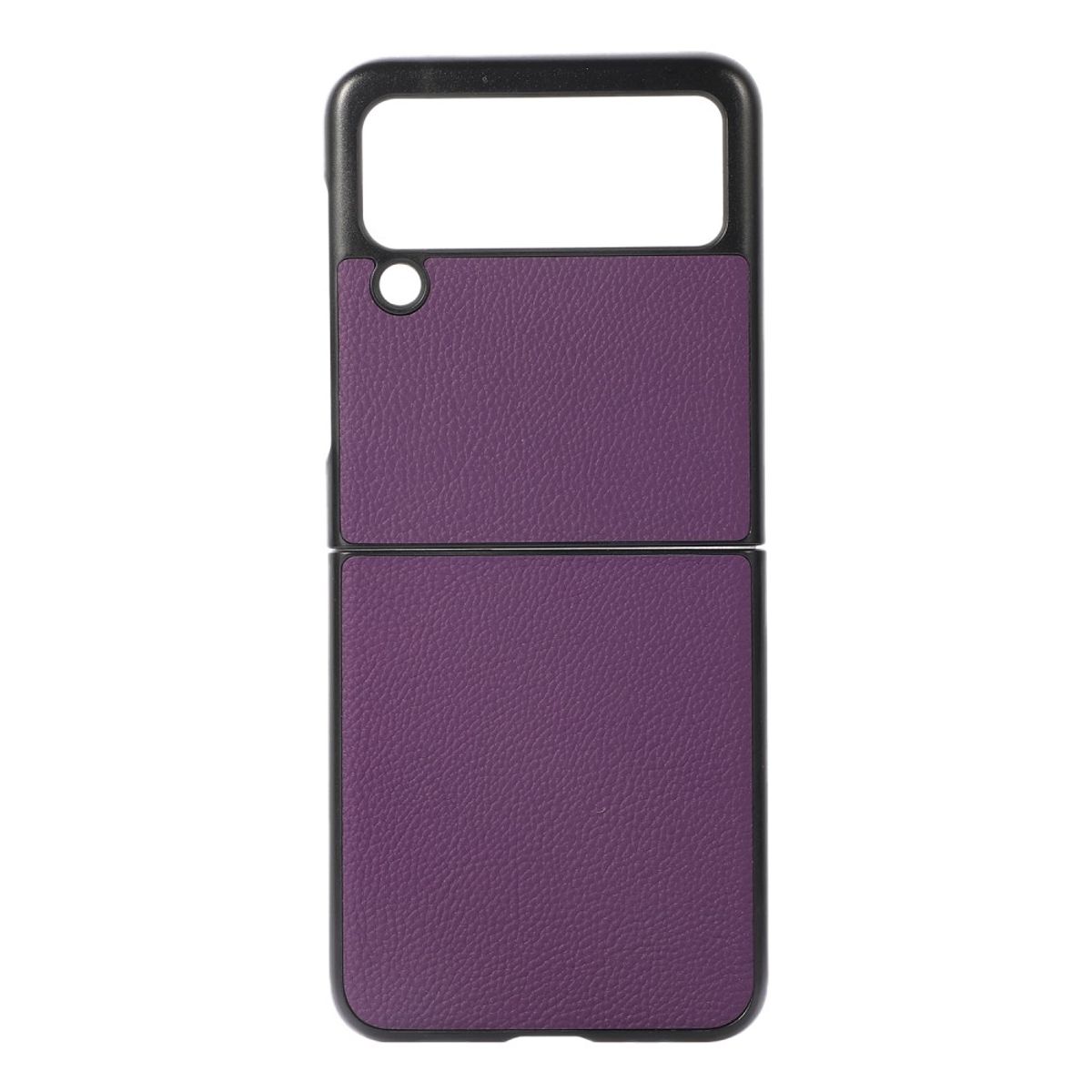 Samsung Galaxy Z Flip 3 - Ægte læder hard cover - Lilla