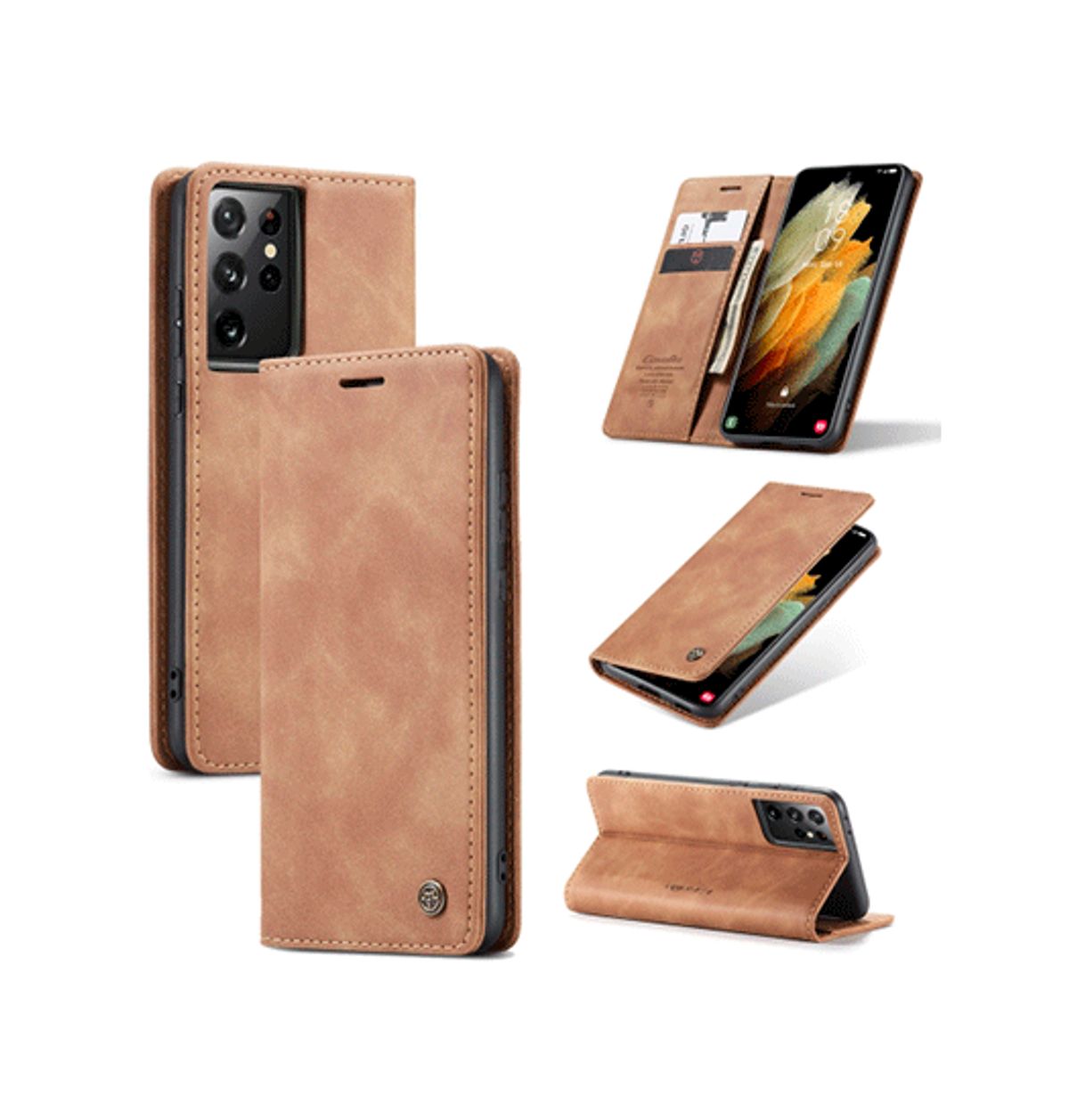 Samsung S20 Ultra - CaseMe&trade; Noble Læder Etui / Pung - Brun