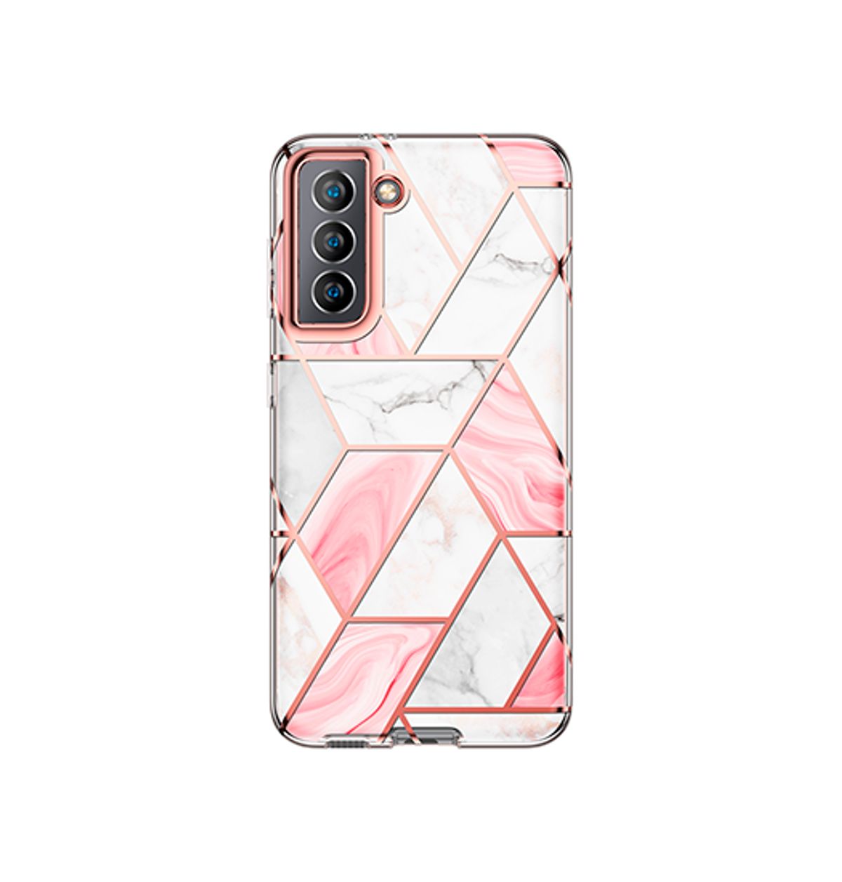 Samsung S21+(Plus) - UNIQ&trade; Marble Silikone Cover - Rose Pearl