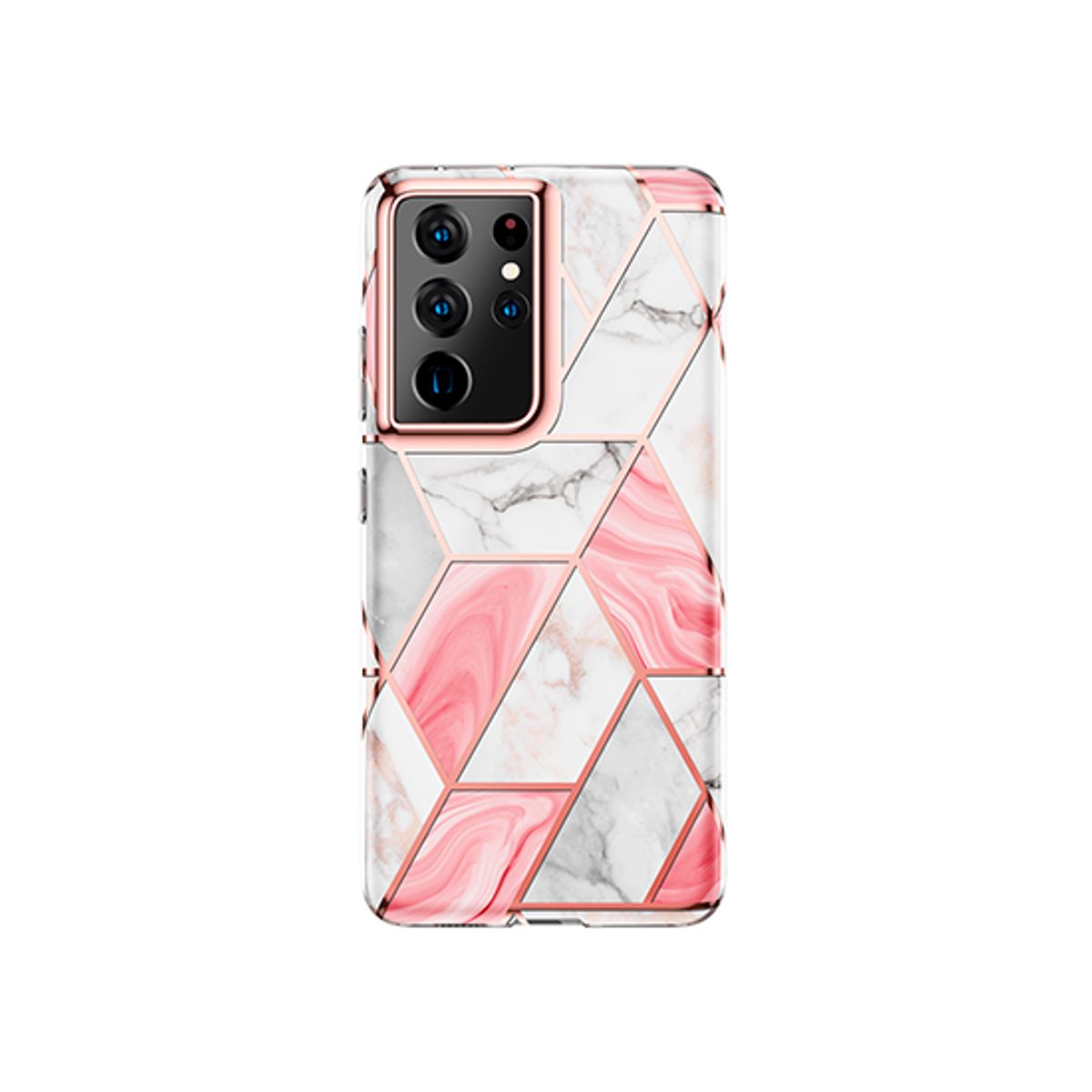 Samsung S21 Ultra - UNIQ&trade; Marble Silikone Cover - Rose Pearl