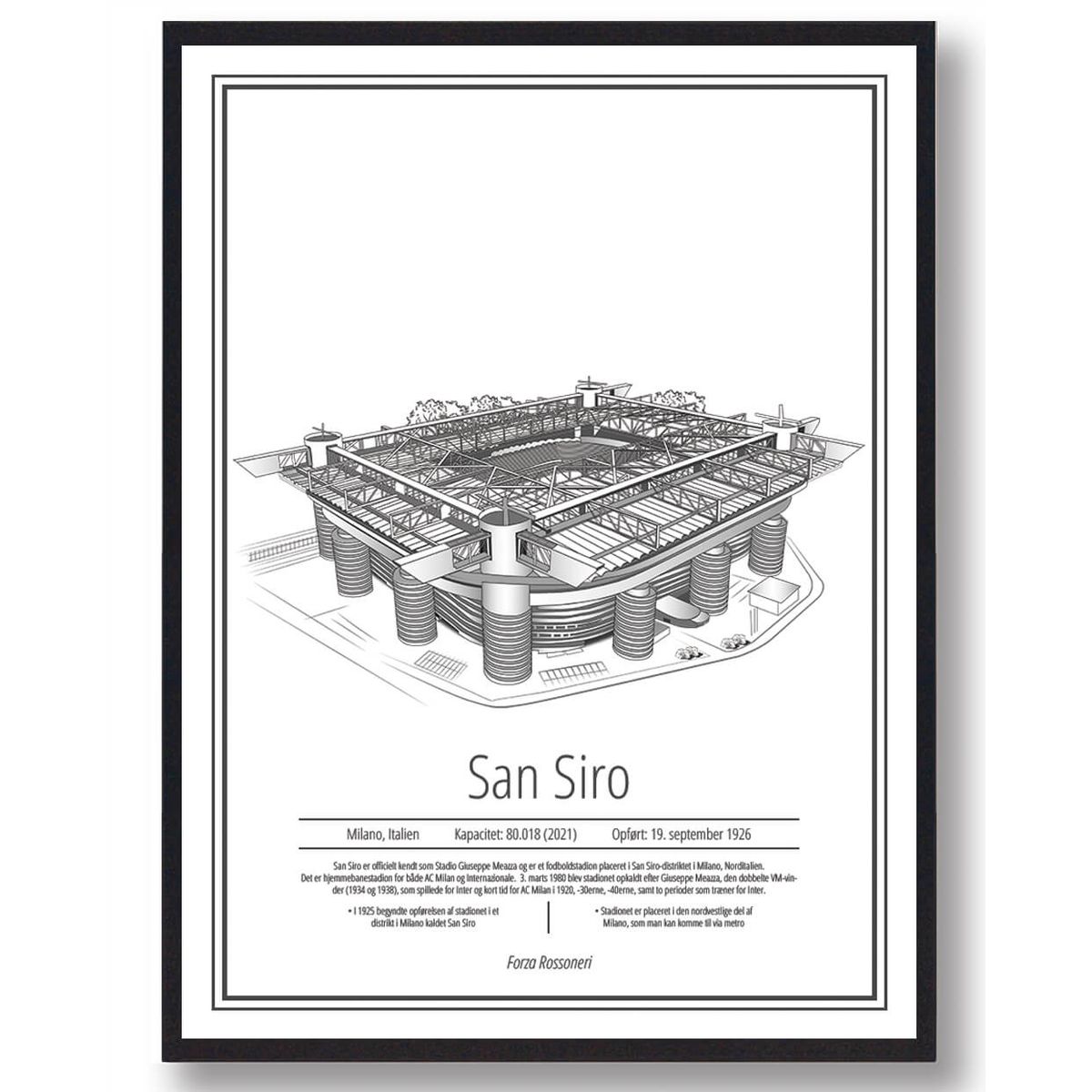 San Siro - Inter Milan stadion plakat (Størrelse: L - 50x70cm (B2))