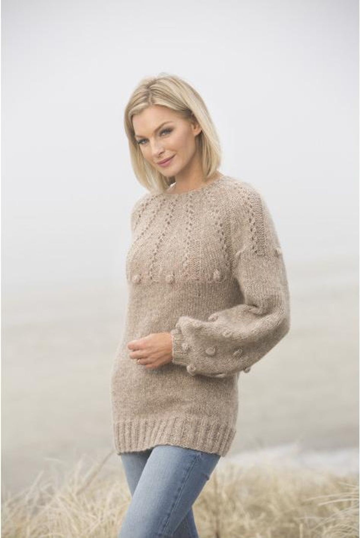 "Sand" Genser - Viking Design 1807-7 Kit - XS-XXL - Viking Alpaca Bris, fra Viking