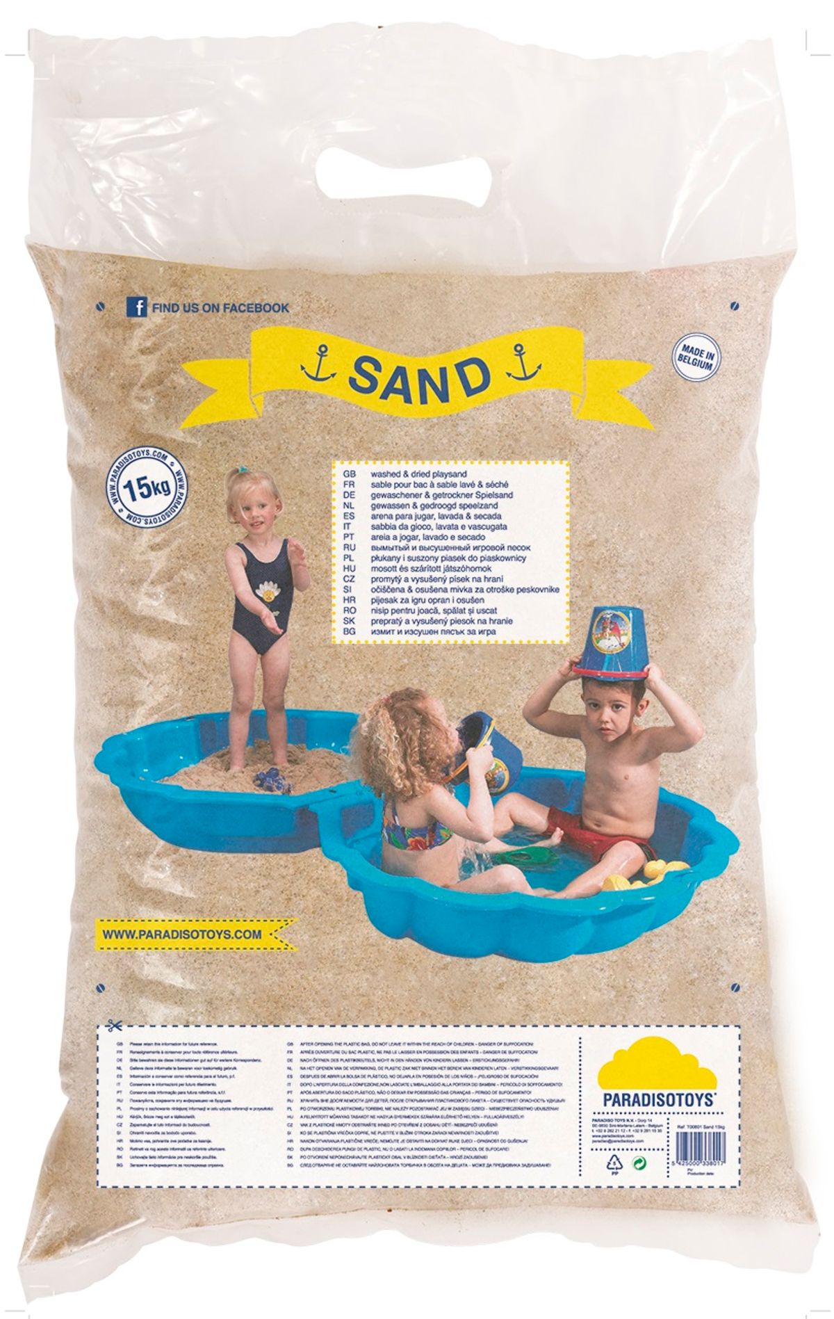 Sand til sandkassen 15kg (sterilt)