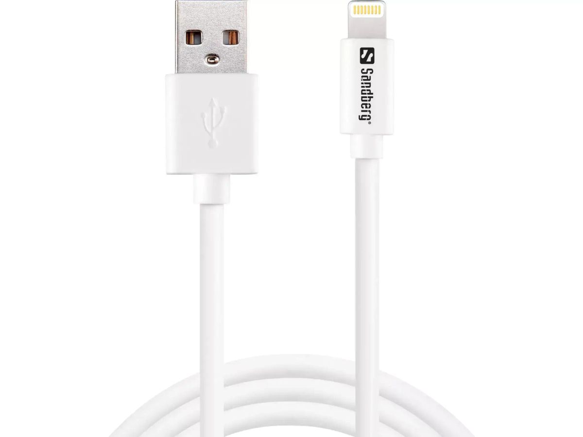 Sandberg USB - lightning kabel, 1 m, hvid