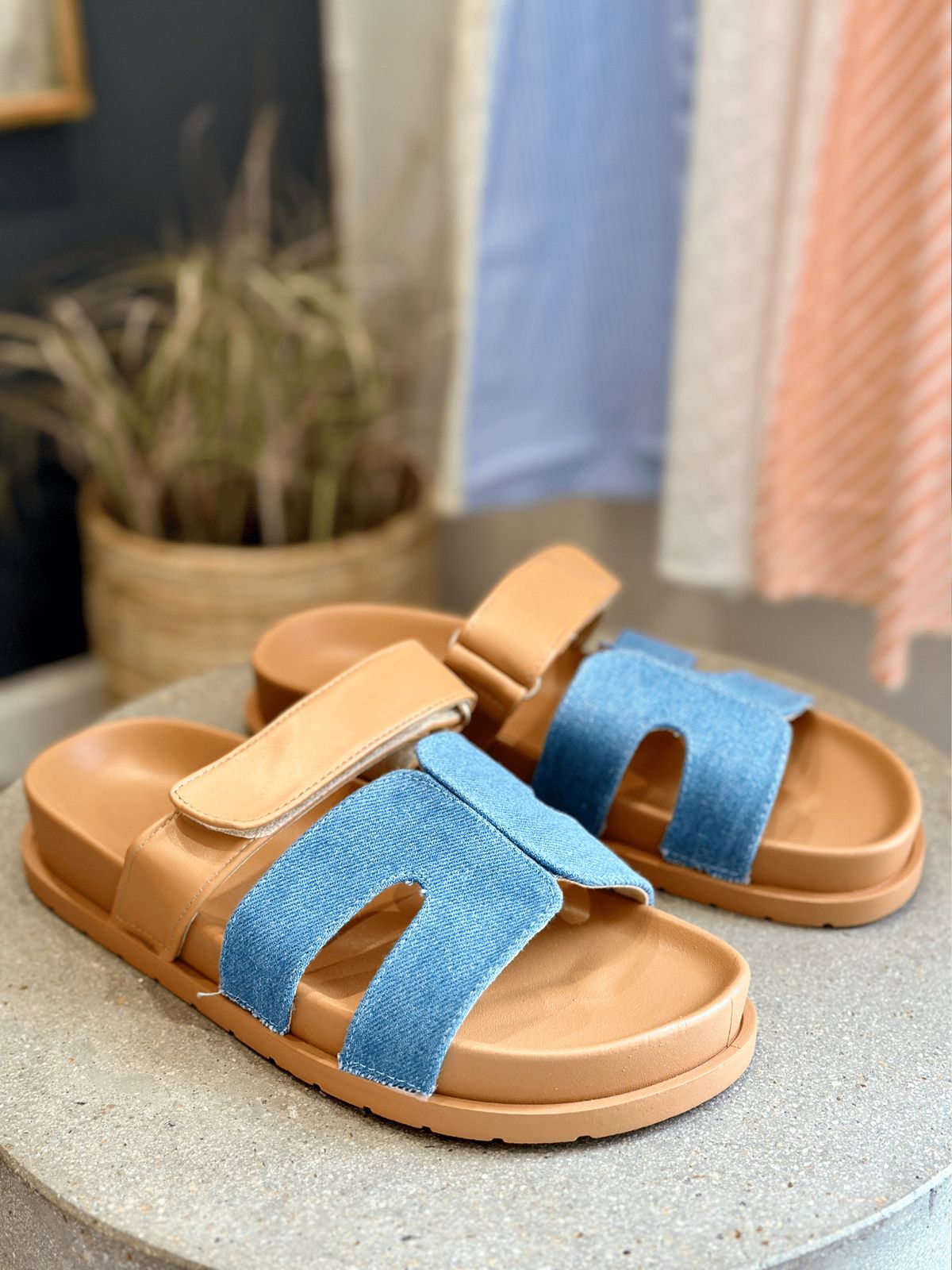 Sandra Sandal Med Velcro - Light Jeans 38