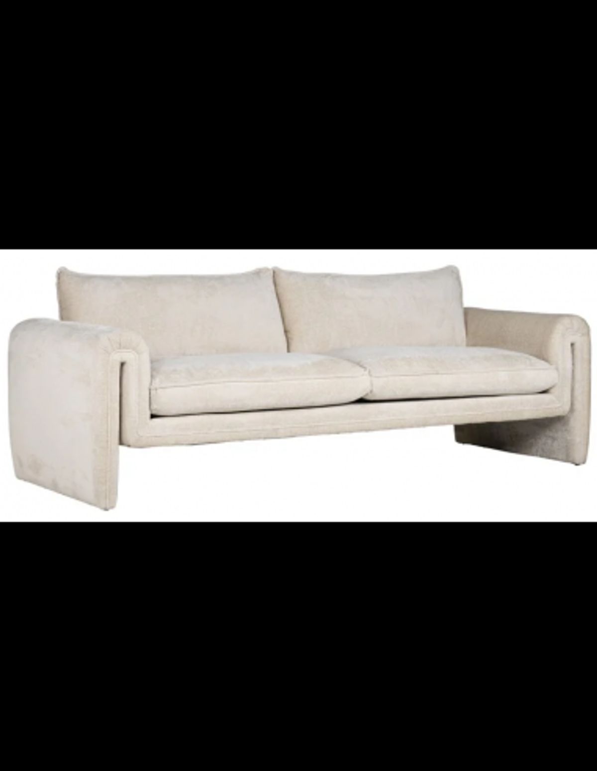 Sandro 3-personers sofa i chenille B230 cm - Cremehvid