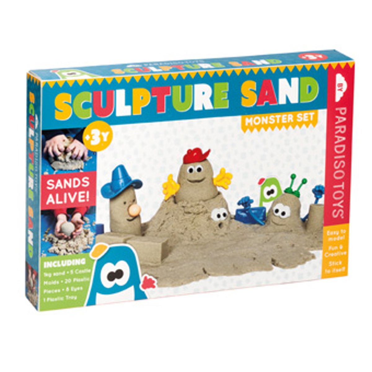 Sandskulpturer (Monster sæt med 1kg Kinetisk sand)