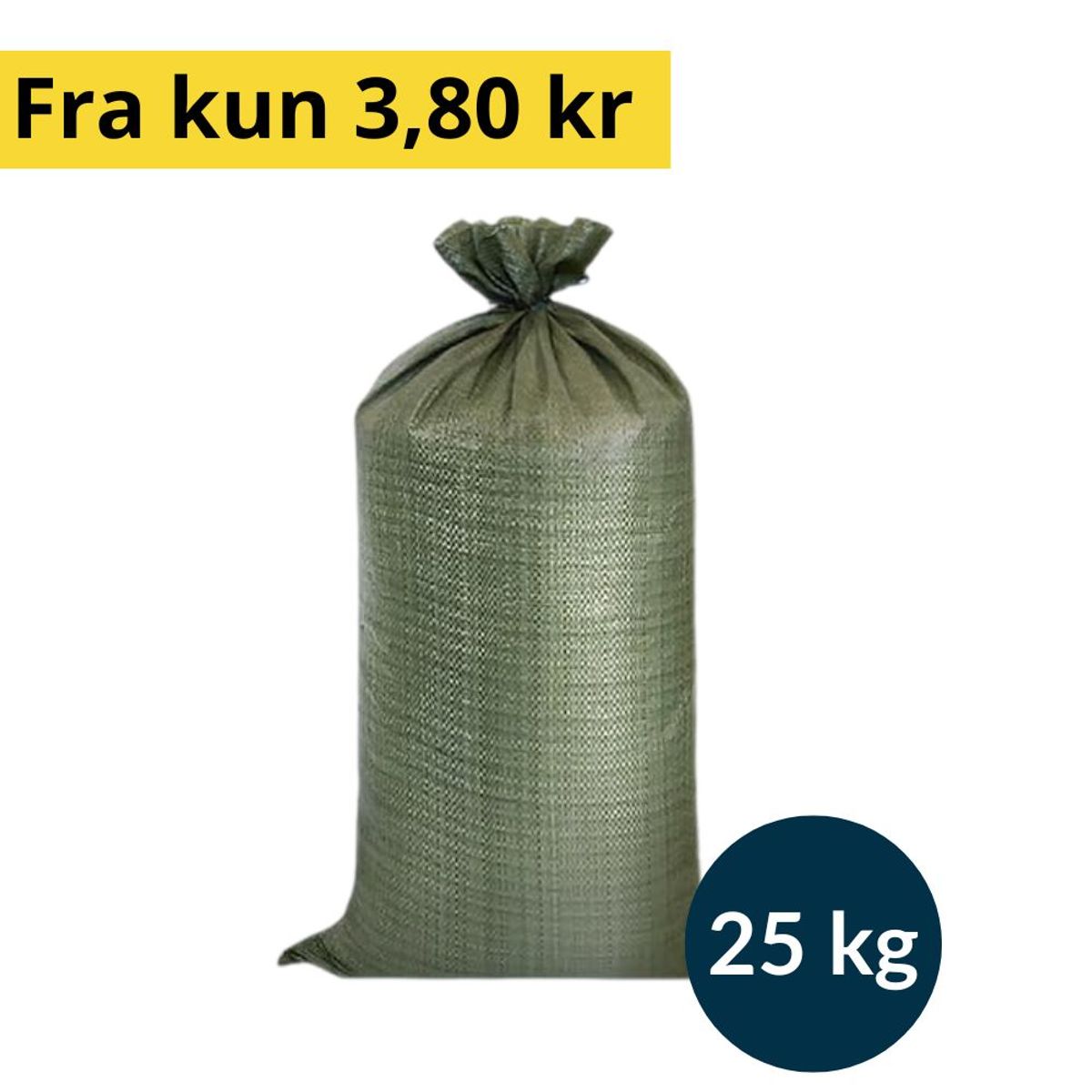 Sandsæk 25kg, Grøn 45x50cm - 10 stk