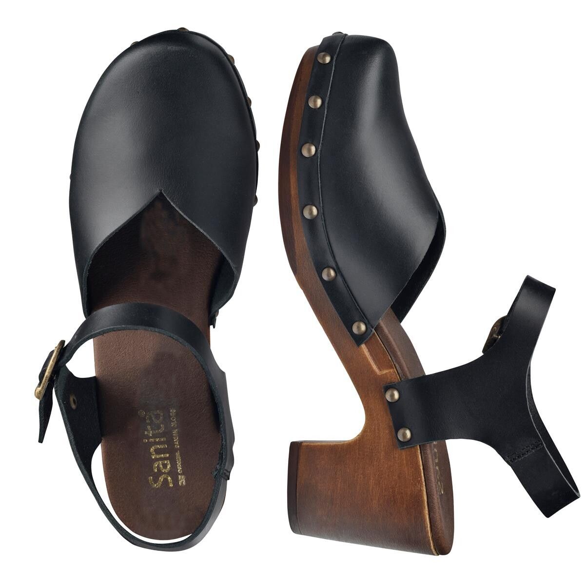 Sanita Non Wood Solaima Sandal Sort, Størrelse: 39, Dame