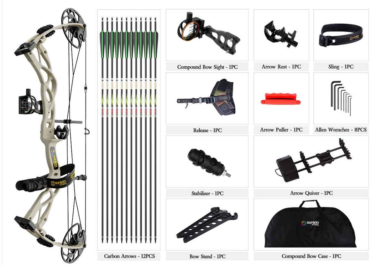 Sanlida Dragon X9 compound pakke Dessert grå RH 10-70# 18-31"