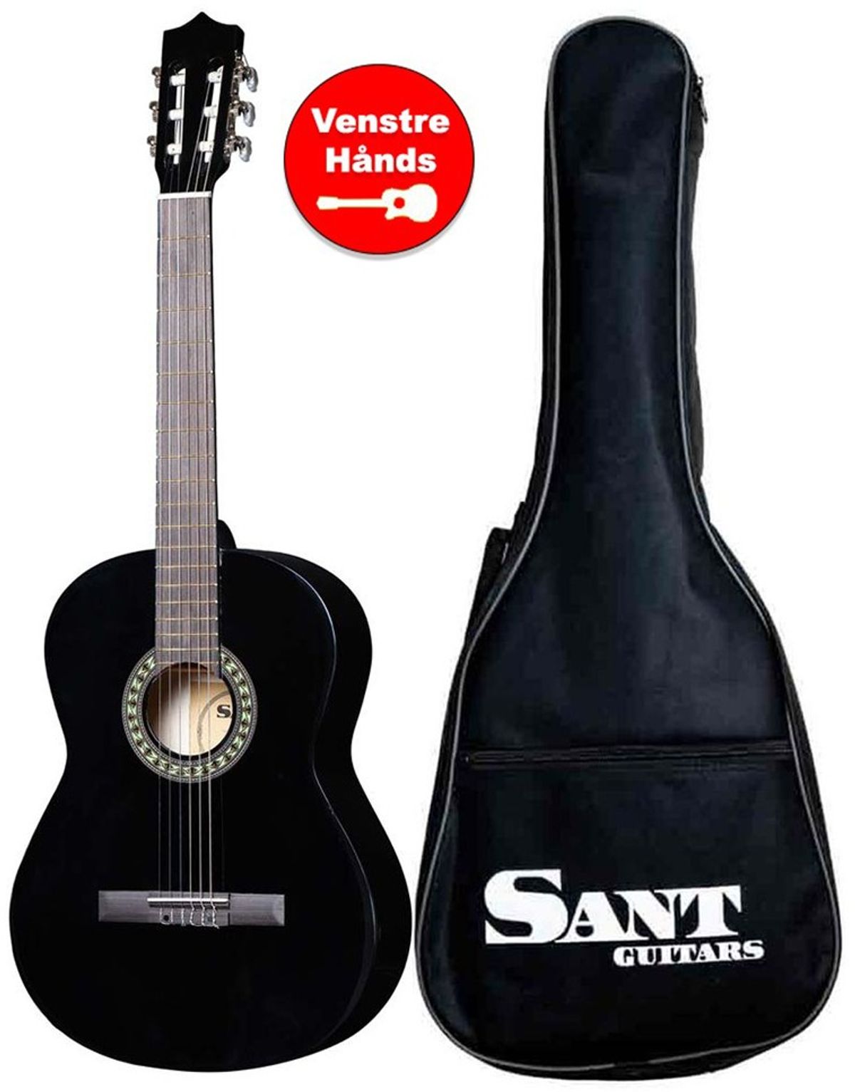 Sant Guitars CL-50L-BK Spansk Guitar - Venstrehånds