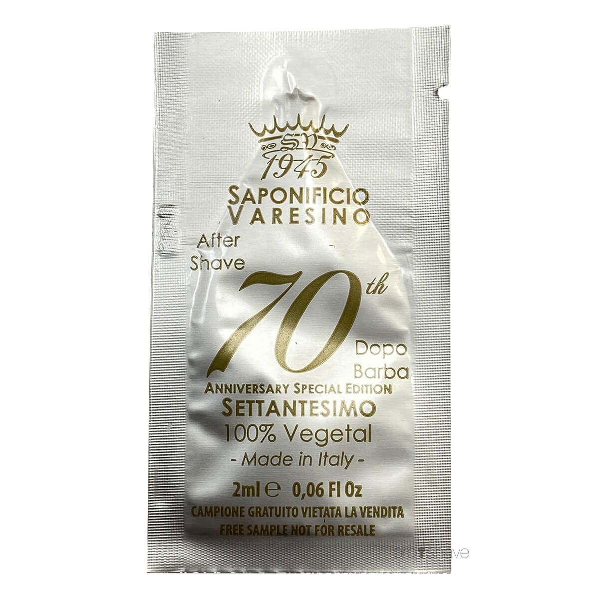 Saponificio Varesino Aftershave, 70th Anniversary, SAMPLE, 2 ml.