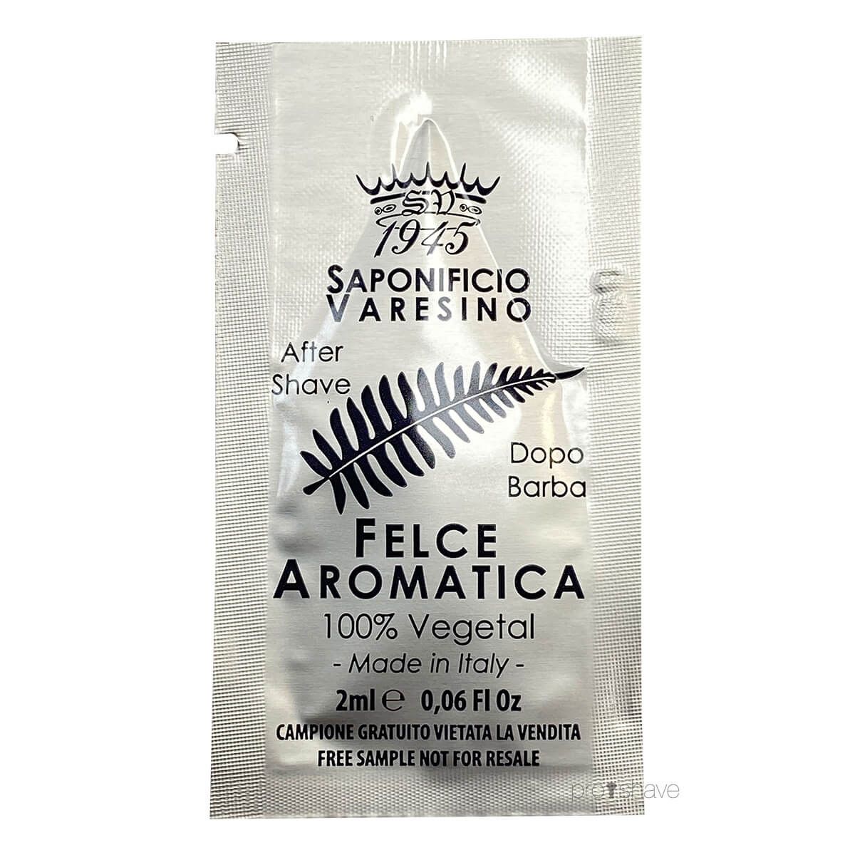 Saponificio Varesino Aftershave, Felce Aromatica, SAMPLE, 2 ml.