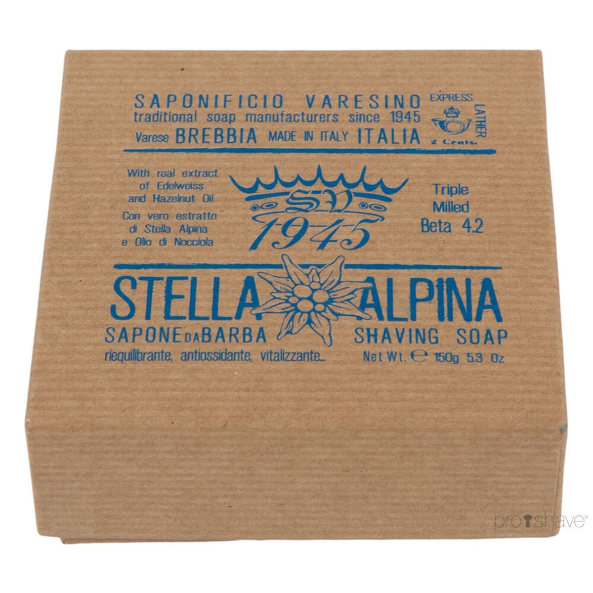 Saponificio Varesino Barbersæbe, Stella Alpina, 150 gr.