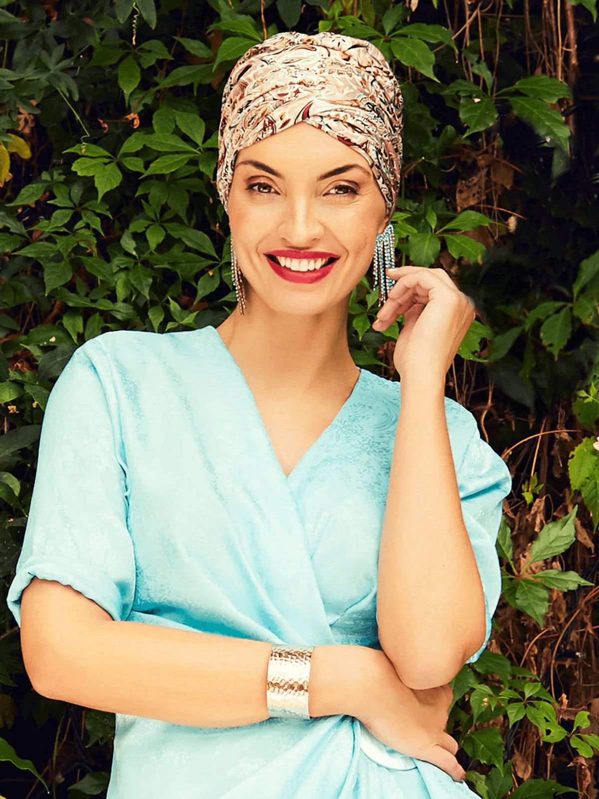 Sapphire Turban | Oriental Rose Paisley