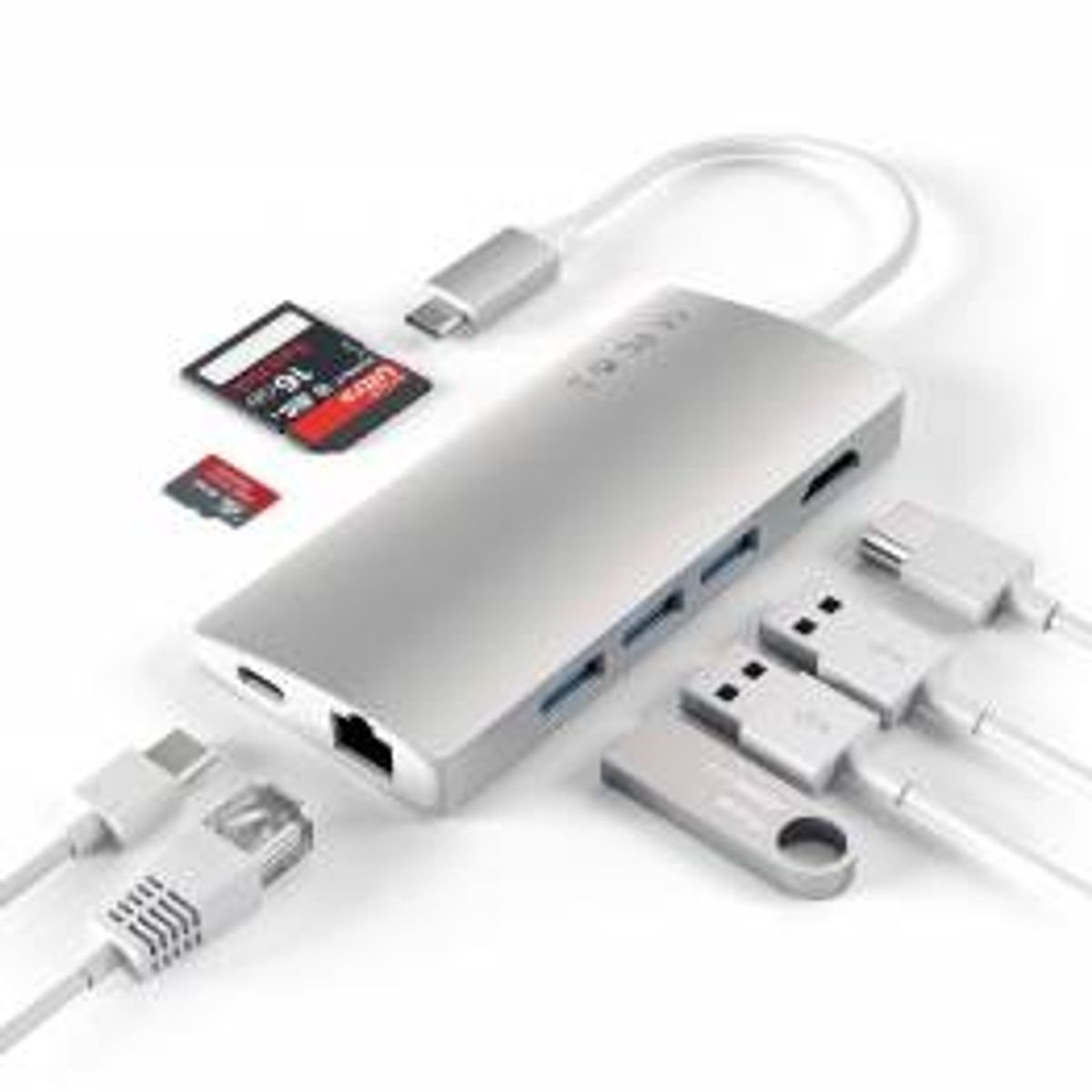 Satechi USB-C MultiPort USB-C 8 i 1 Adapter 4K Gigabit Ethernet V2