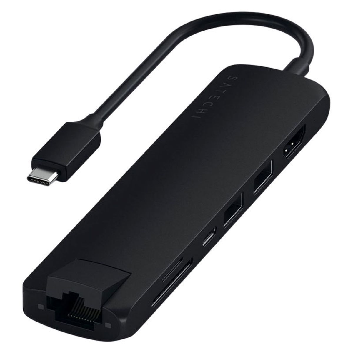 Satechi USB-C PD 7-port, Sort