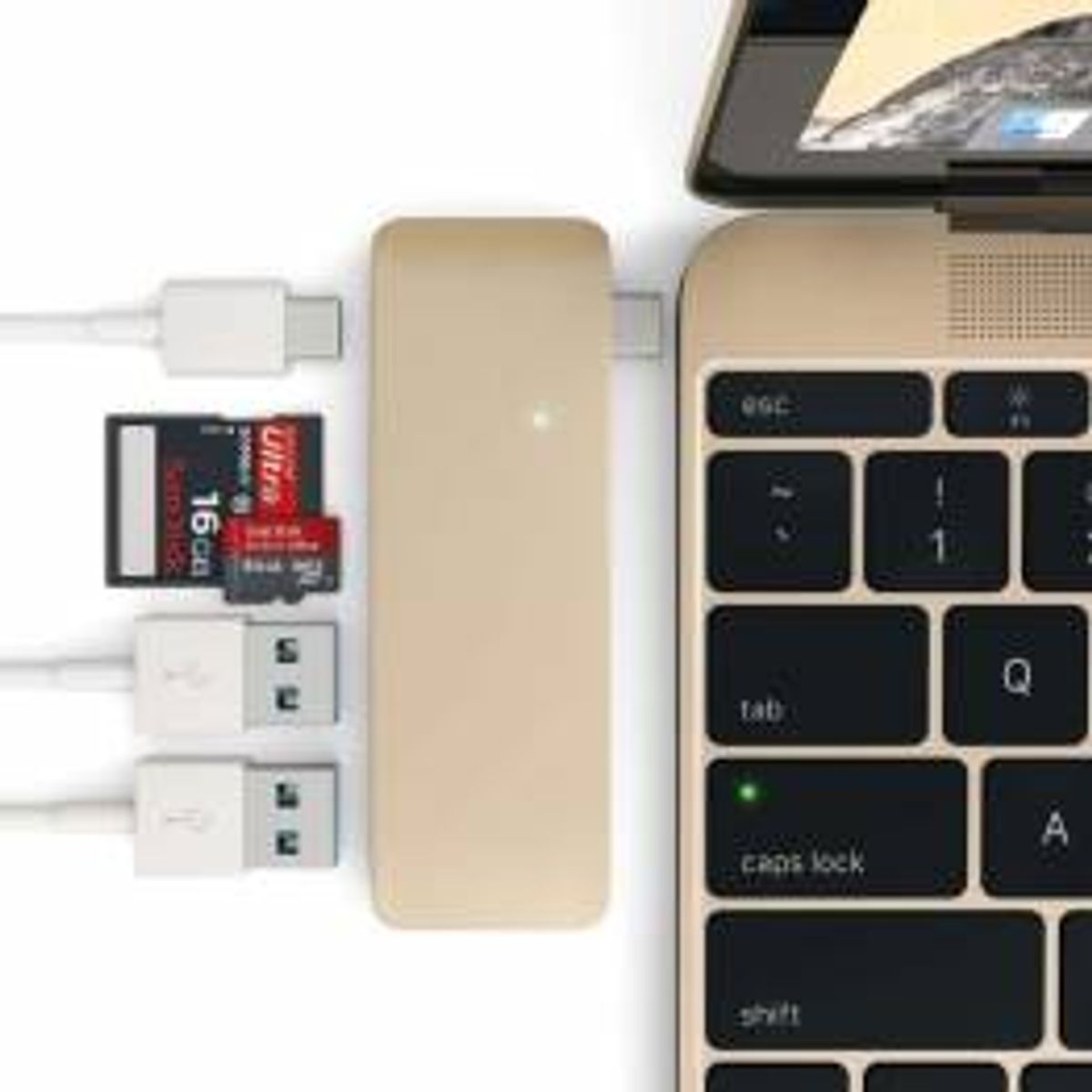 Satechi USB-C USB Hub - 3-i-1 Hub 2xUSB, SD, MicroSD og USB-C