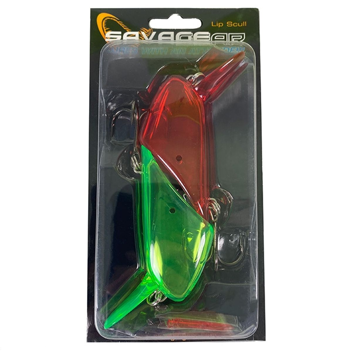 Savage Gear 4Play Lip Scull-UV Rød / Grøn-medium - Gummisfisk, shad, jig