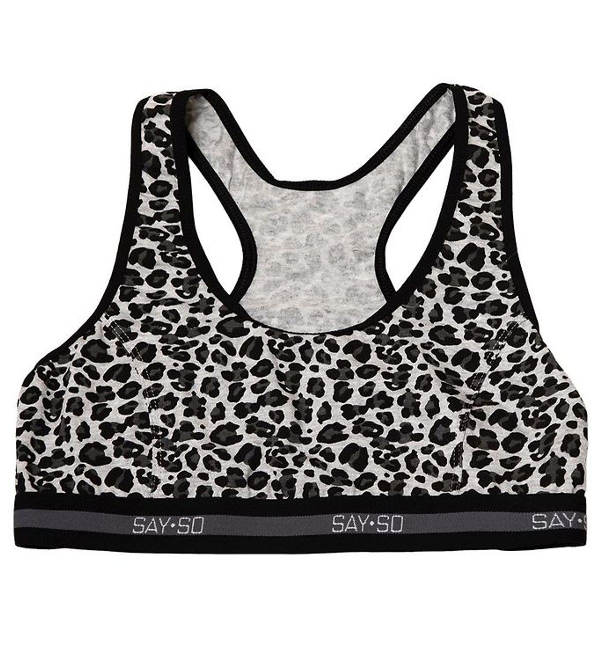 Say-So Top - Gråmeleret m. Leopard