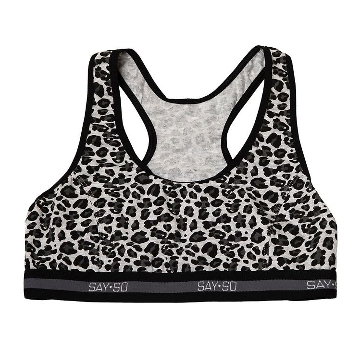 Say-So Top - Gråmeleret m. Leopard