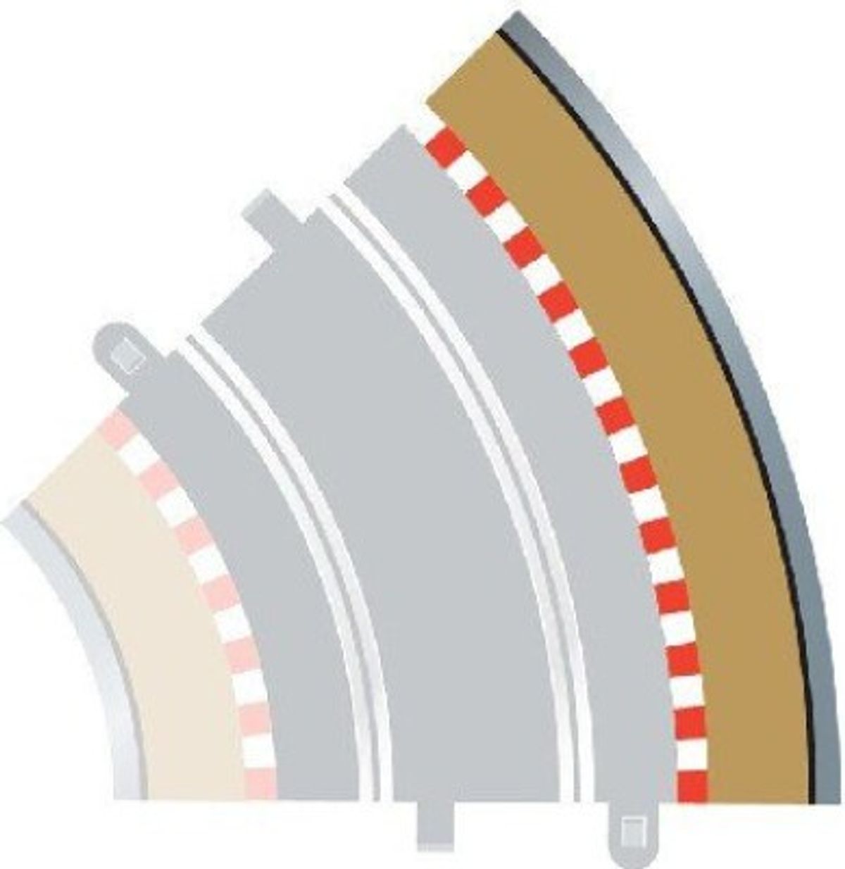 Scalextric - Radius 2 Outer Borders & Barriers Til C8206 - C8228