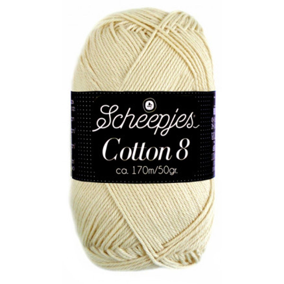 Scheepjes Cotton 8 Garn Unicolor 501 Lys Beige