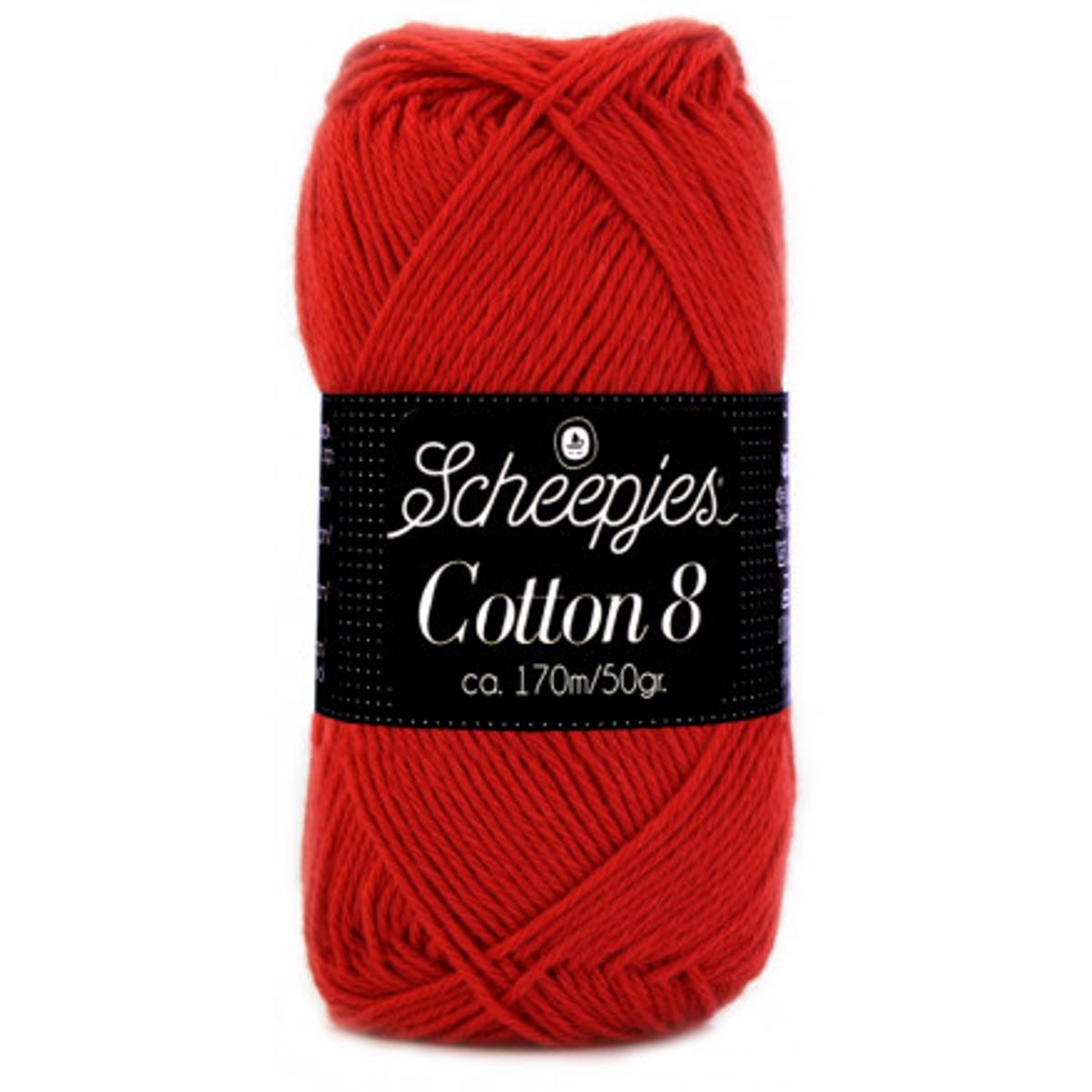 Scheepjes Cotton 8 Garn Unicolor 510 Rød