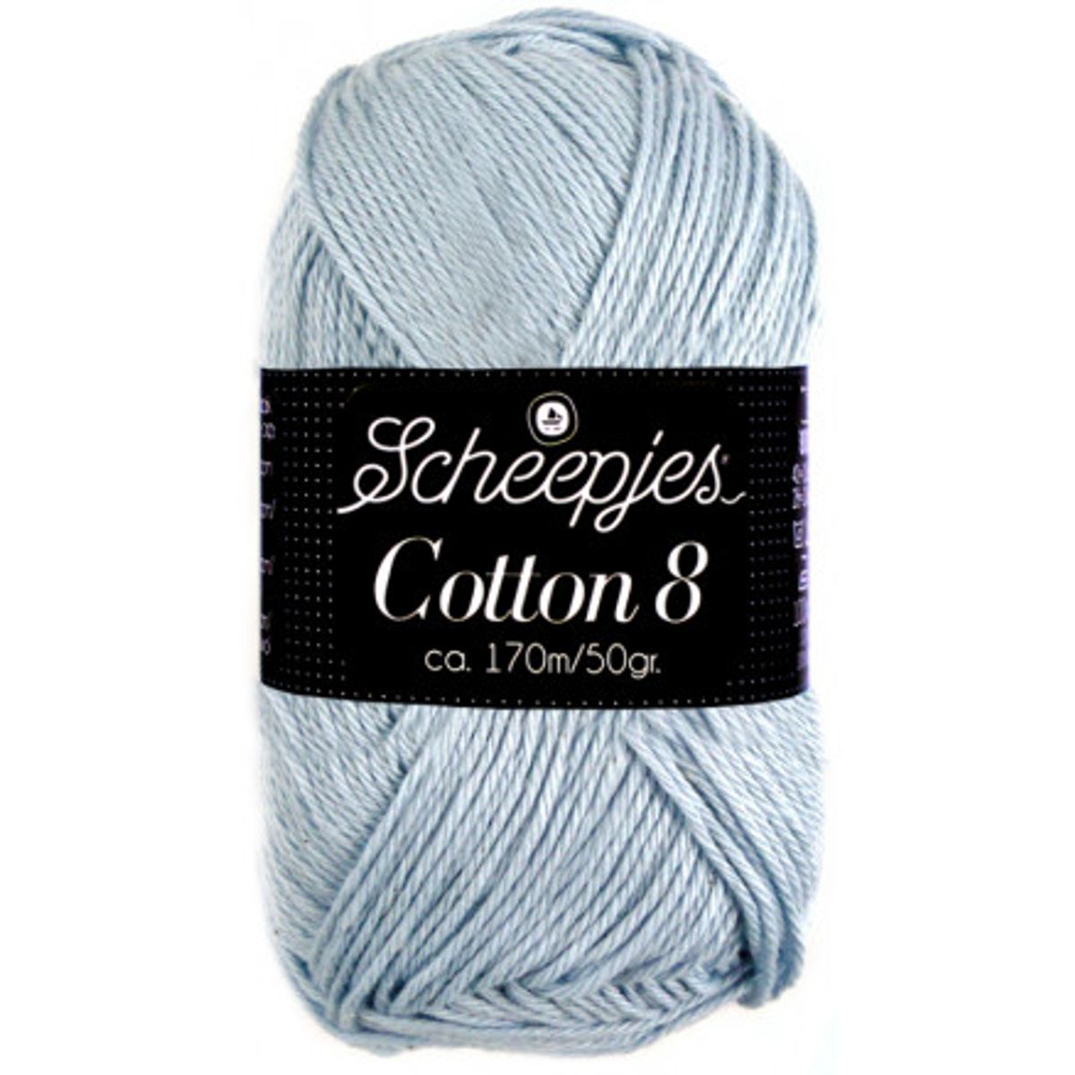 Scheepjes Cotton 8 Garn Unicolor 652 Lys Jeansblå