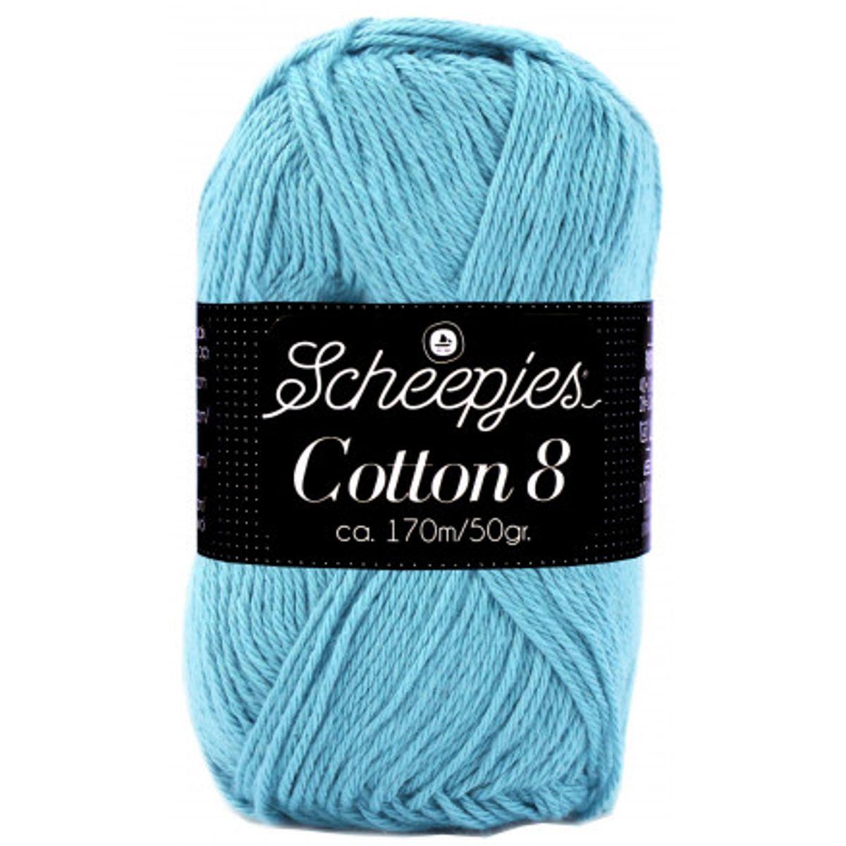 Scheepjes Cotton 8 Garn Unicolor 725 Støvet Blå