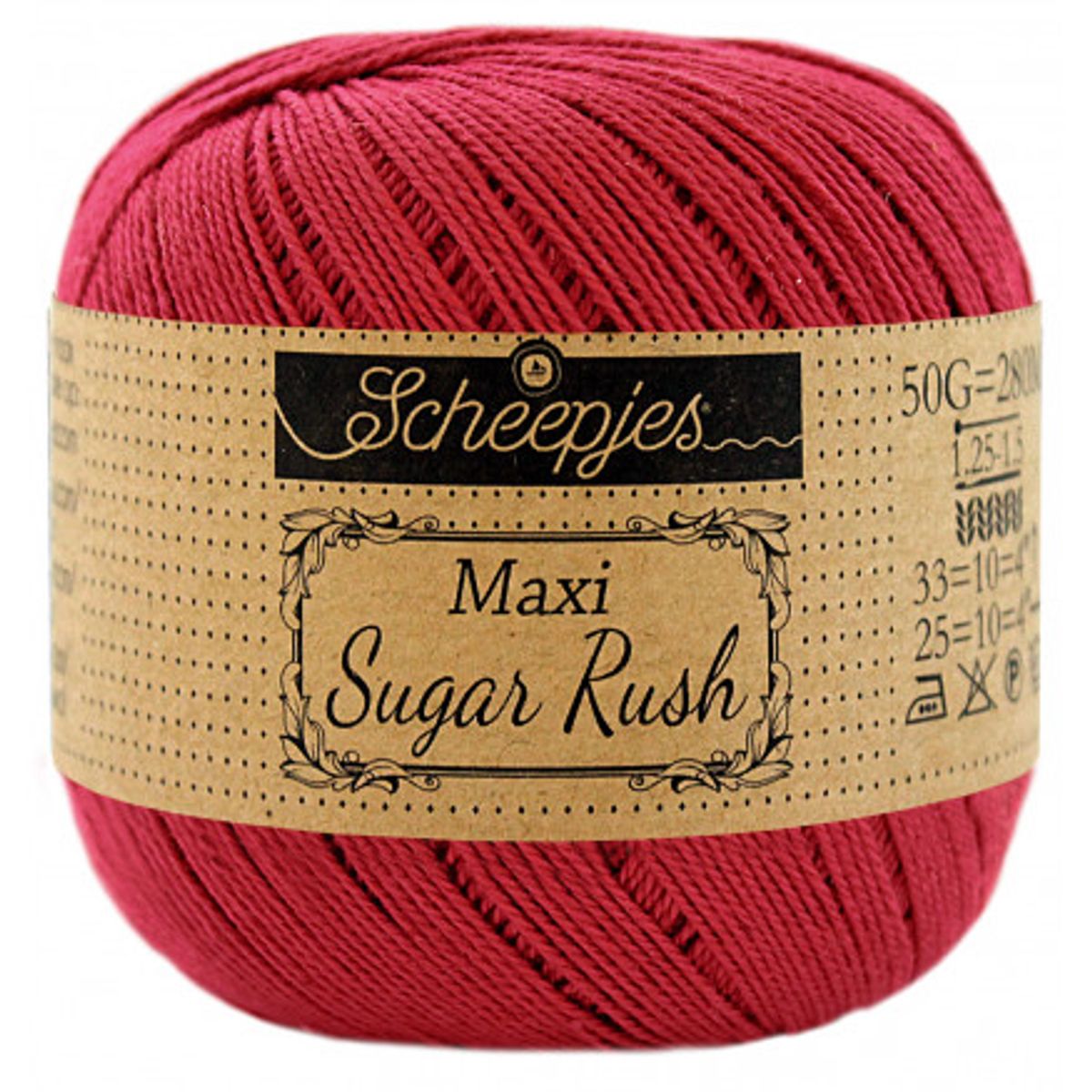 Scheepjes Maxi Sugar Rush Garn Unicolor 192 Scarlet