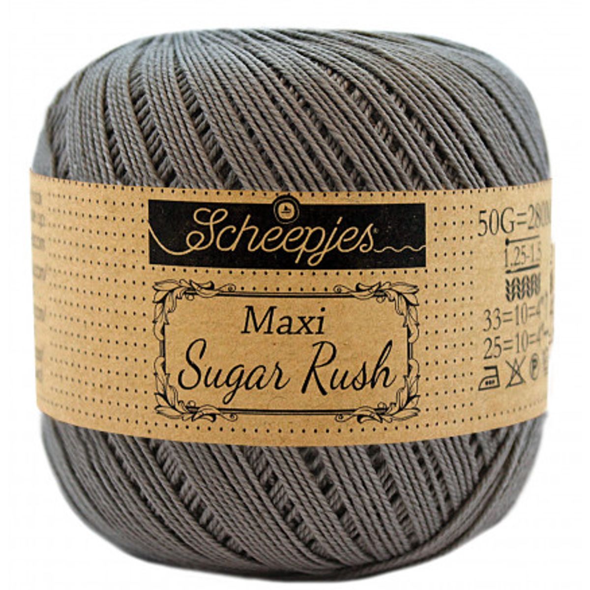 Scheepjes Maxi Sugar Rush Garn Unicolor 242 Metal Grey