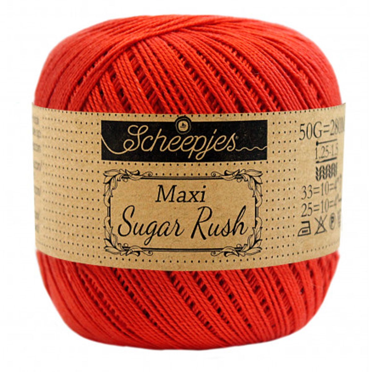 Scheepjes Maxi Sugar Rush Garn Unicolor 390 Poppy Rose