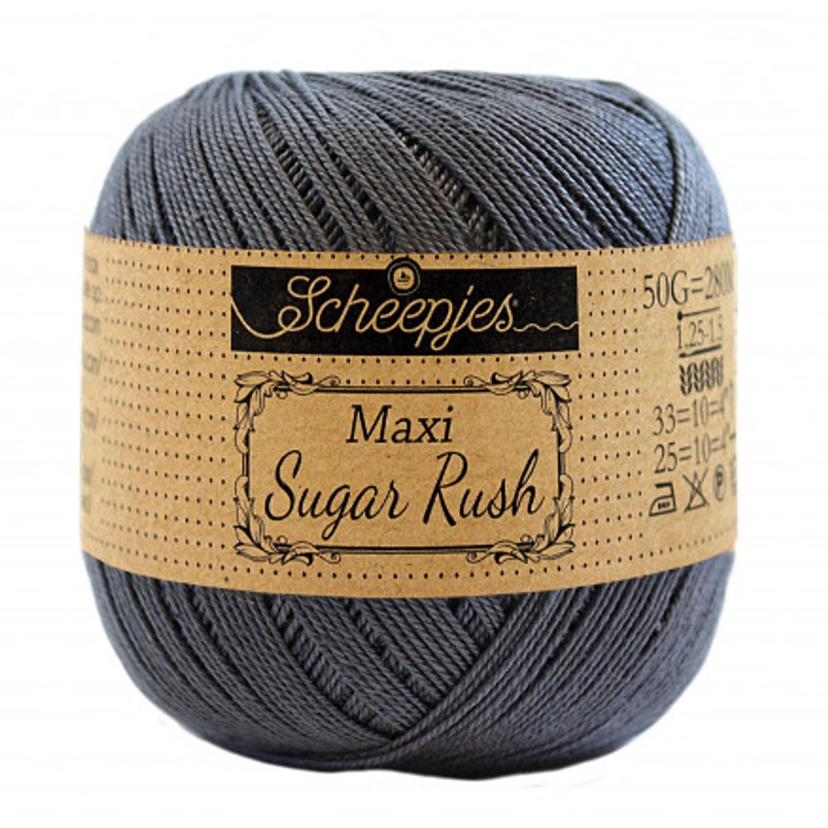 Scheepjes Maxi Sugar Rush Garn Unicolor 393 Charcoal