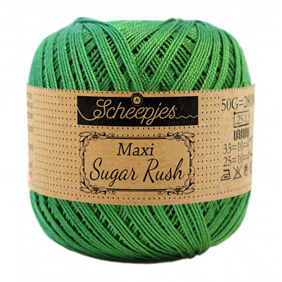 Scheepjes Maxi Sugar Rush Garn Unicolor 606 Grass Green